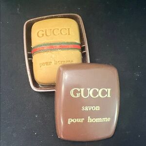 Gucci Pour Homme Soap Set – Brown & Tan with Signature Web Stripe